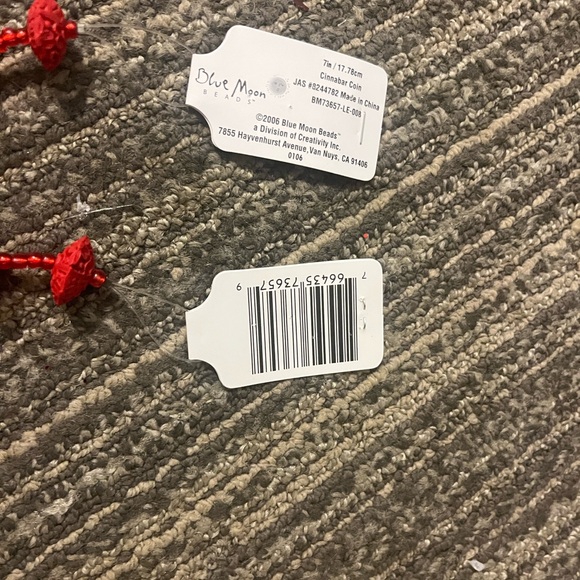 Vibrant Red Beaded Craft String - Picture 3 of 6